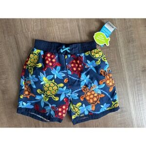 Carters Baby Boy Swim Trunks Navy Blue Sea Turtle Print 12 Months NWT